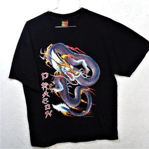 JOLIGOLF Dragon  Black Graphic Tee Shirt